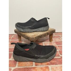 Crocs‎ Swiftwater Mesh Deck Loafers Mens 8 Black Grey Slip On Shoes 202548